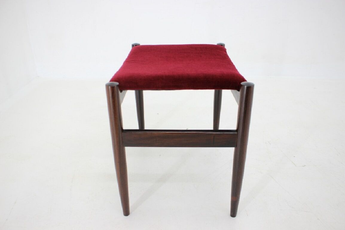 1960s danish teak stool in fabric