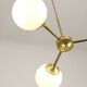 Italian Mid century Modern Chandelier in Brass and Opaline Glass, 1960s