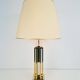 Geometric Brass and Chrome Table Lamp by Willy Daro, France, 1970