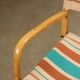 Vintage folding chair from the 1950s-60s in beech and fabric, Italy.