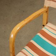 Vintage folding chair from the 1950s-60s in beech and fabric, Italy.