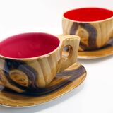 Set of 2 XL imitation wood cups Grandjean Jourdan Vallauris