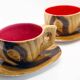 Lot de 2 tasses XL imitation bois Grandjean Jourdan Vallauris
