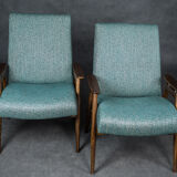 Pair of Jaroslav Smidek chairs model 6950, Vintage Czech 1960s