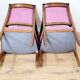 Deux fauteuils à crosse en bois