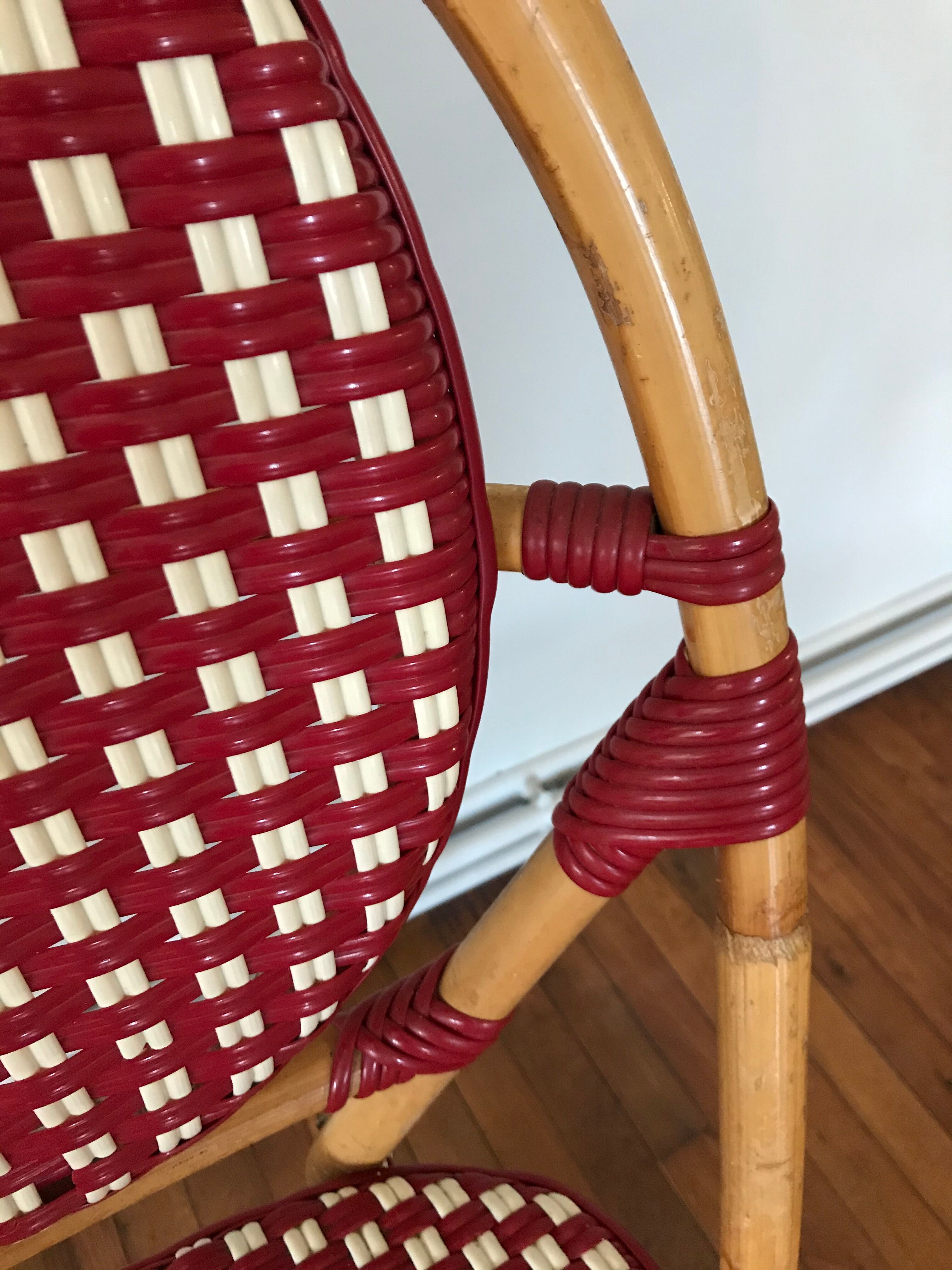 Rattan bistro chair and braiding