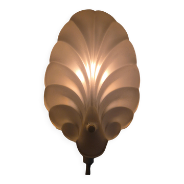 Shell-shaped frosted glass applique, Swedish Modern 1950s