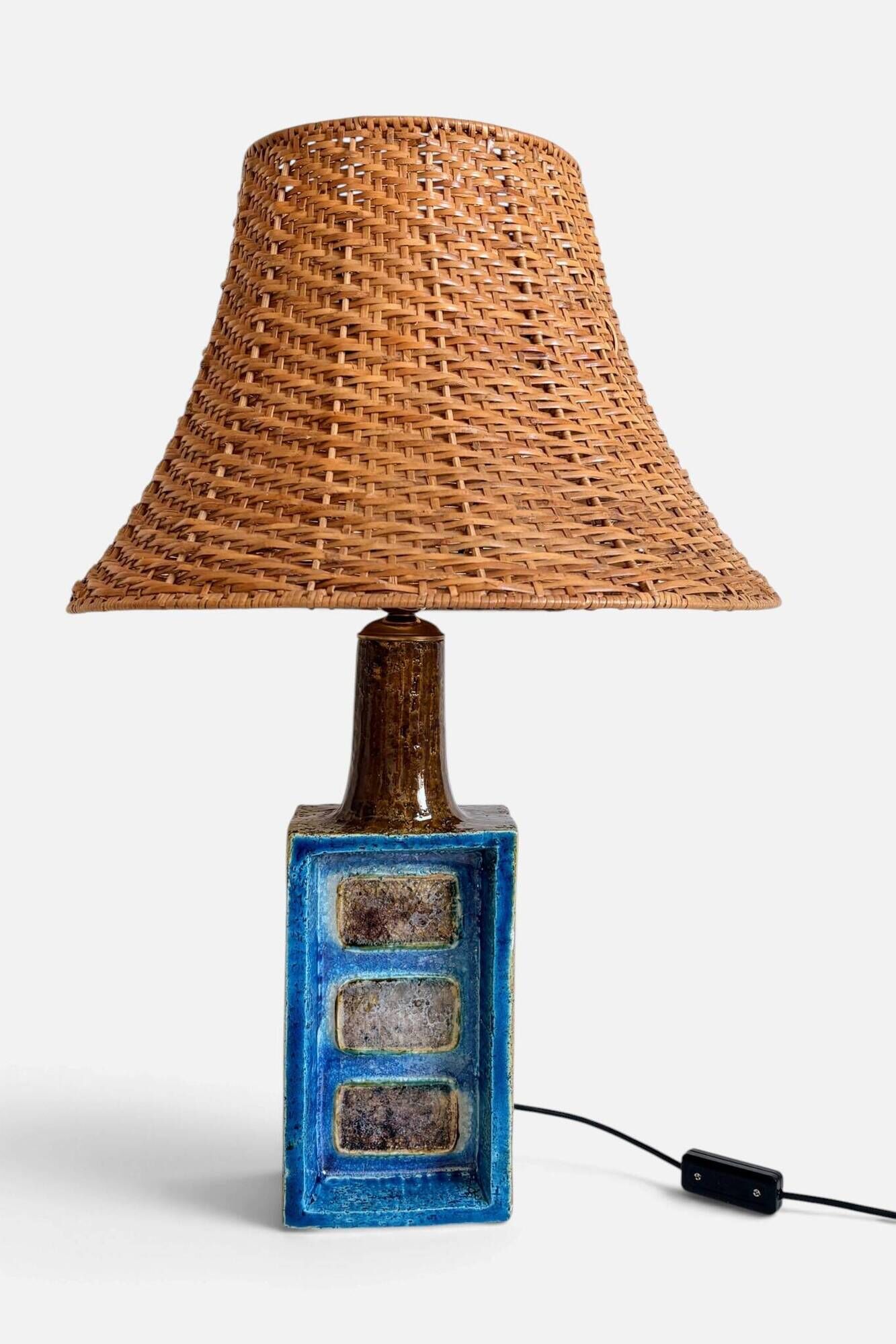 Aldo Londi for Bitossi Chamotte Ceramic Table Lamp, Italy, 1960s
