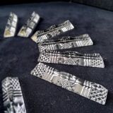 Box of 12 triangular lead crystal knife holders, new