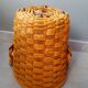 Cache pot suspendu rotin et corde 1960