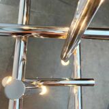 Minimalist chrome ceiling lamp from the mid-century space age by Temde, Switzerland, 1960s.