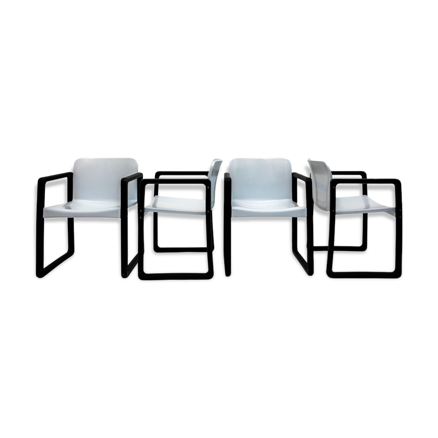 Set of 4 Ypsilon chairs by Just Meijer for Kembo, Holland, 1970s