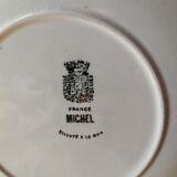 Set of 2 flat plates vintage opaque porcelain tiles from Gien France Michel handmade france