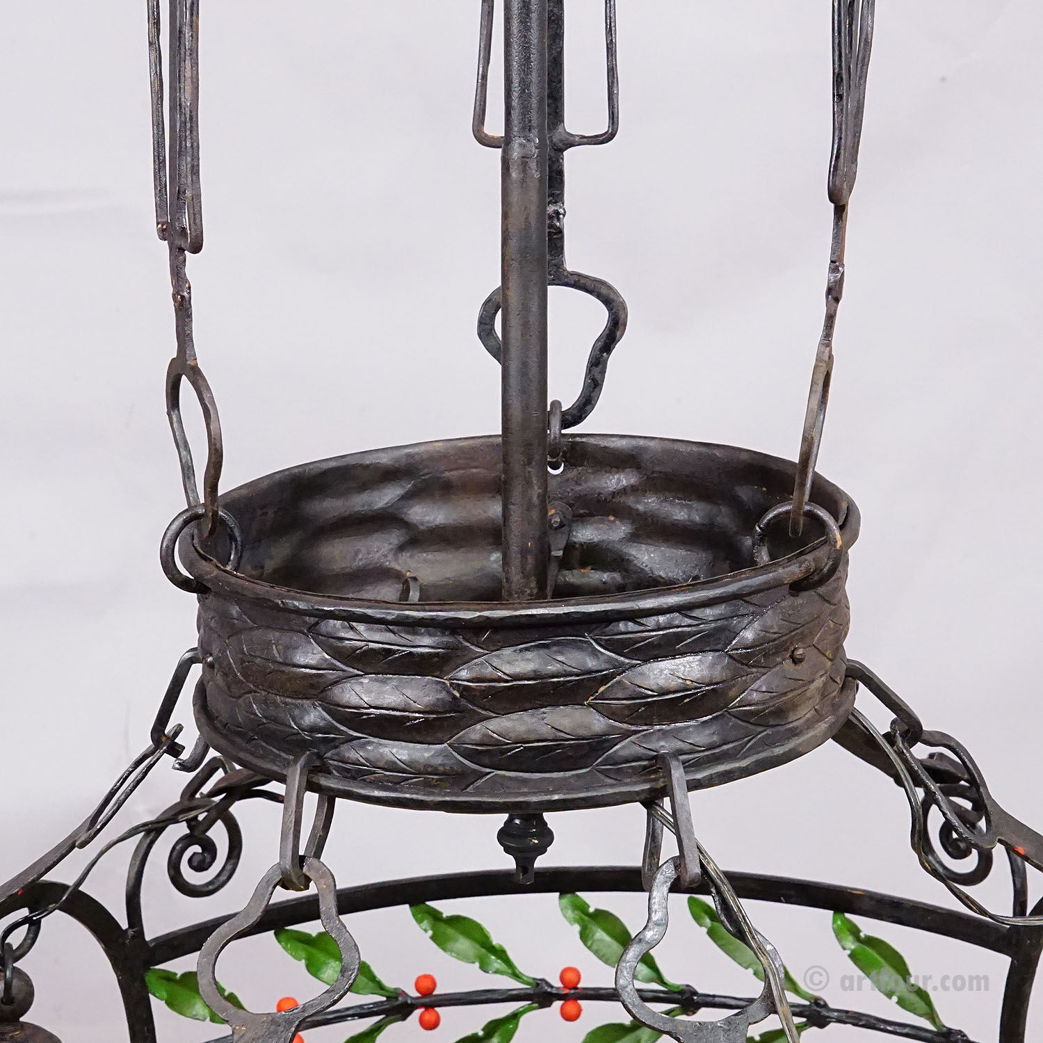Antique wrought iron chandelier, Germany circa 1900