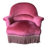 Toad armchair Napoleon III pink velvet