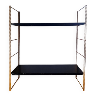 Étagère string en métal doré, 1960.