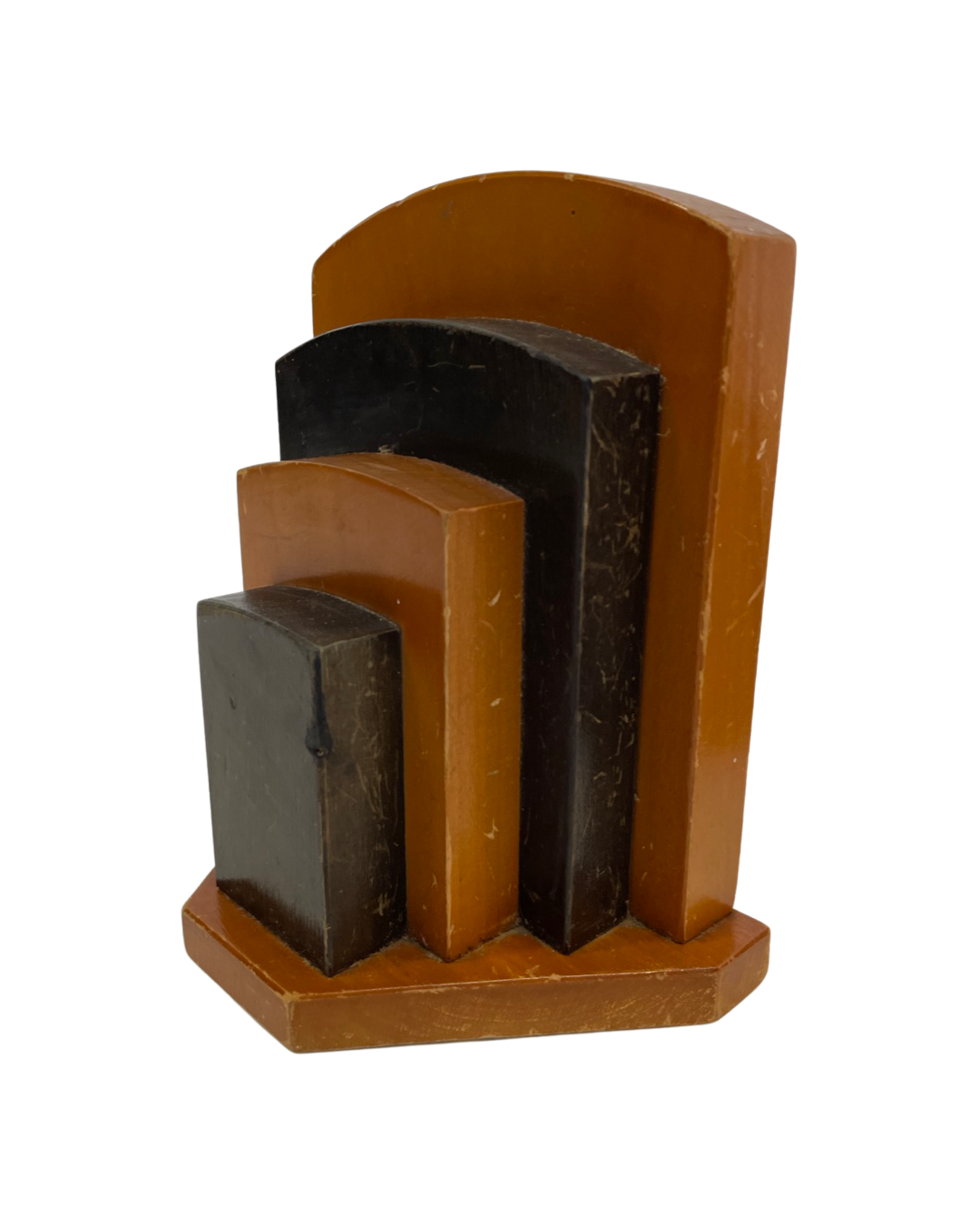 Art Deco bookends wood minimalist design set