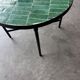 Round coffee table in emerald green zellige – Moroccan craftsmanship