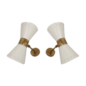 Paire d'appliques diabolo - blanc