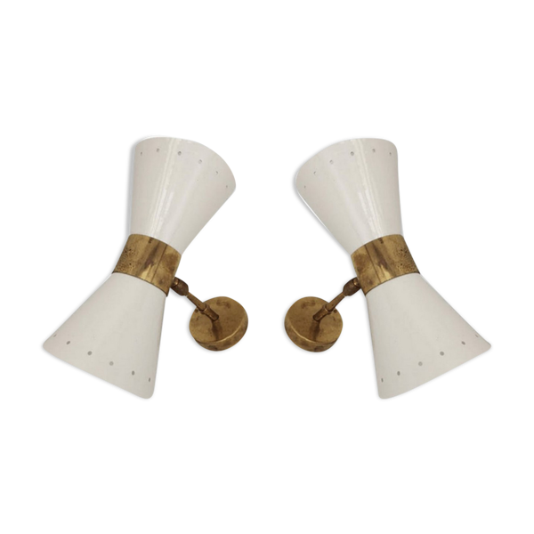 Paire d'appliques diabolo blanc — Beyit