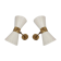 Paire d'appliques diabolo blanc