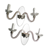 Paire d 'appliques en miroir biseauté