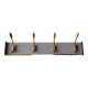 Old wall coat rack - 4 brass hooks