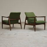 Pair of green GMF 64 armchairs by
Edmund Homa, Poland, 1960s