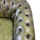 Antique green leather Chesterfield / sofa / couch