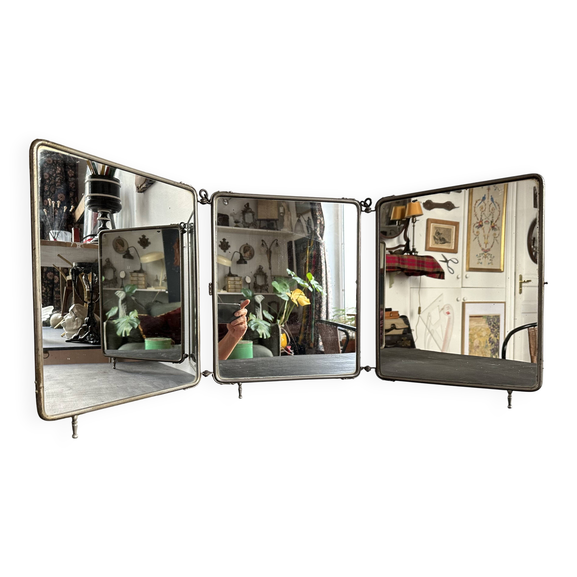 Art Deco triptych mirror, for table or wall mounting, 1900