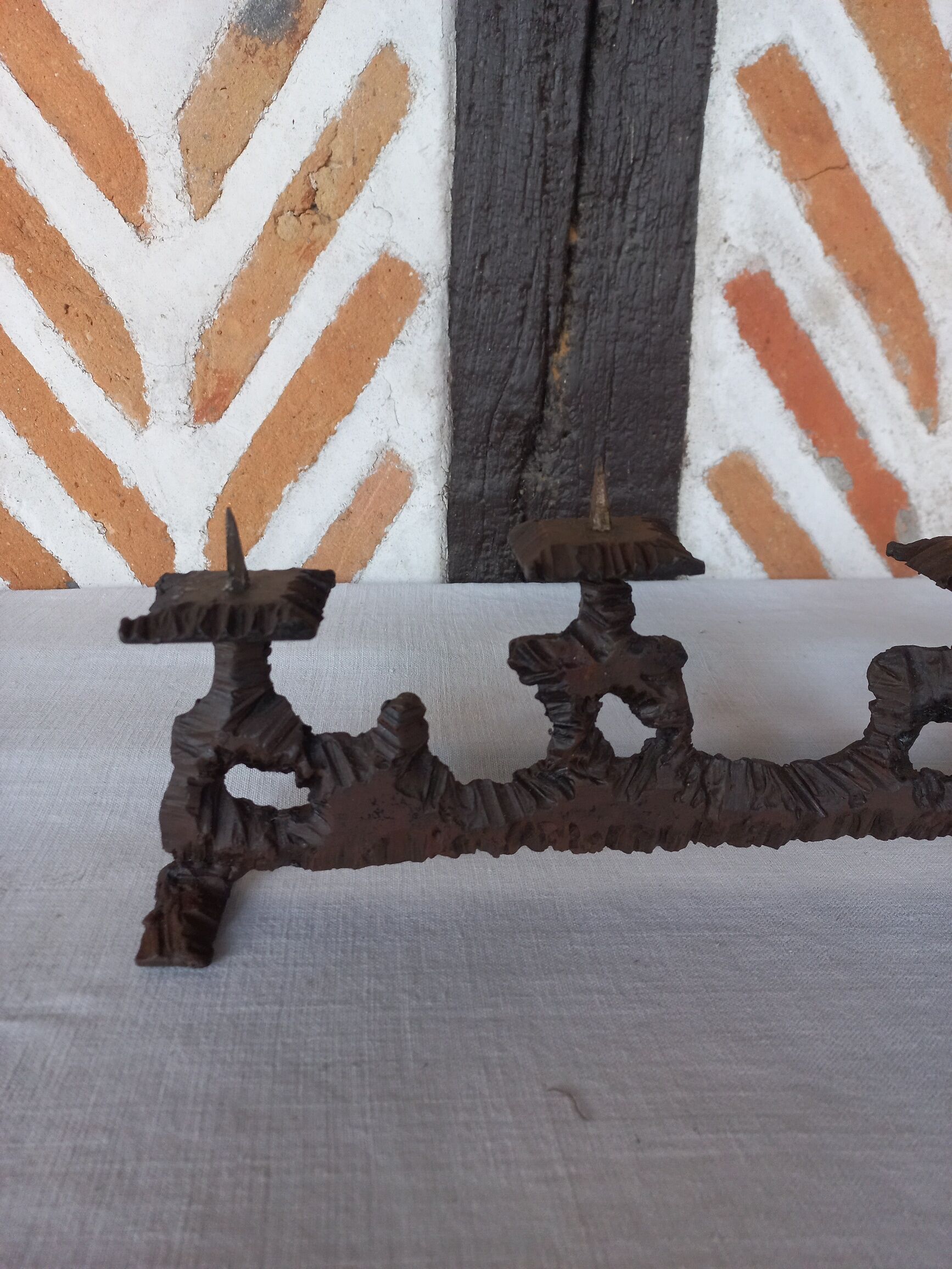 Wrought iron metal candle holder 4 candles