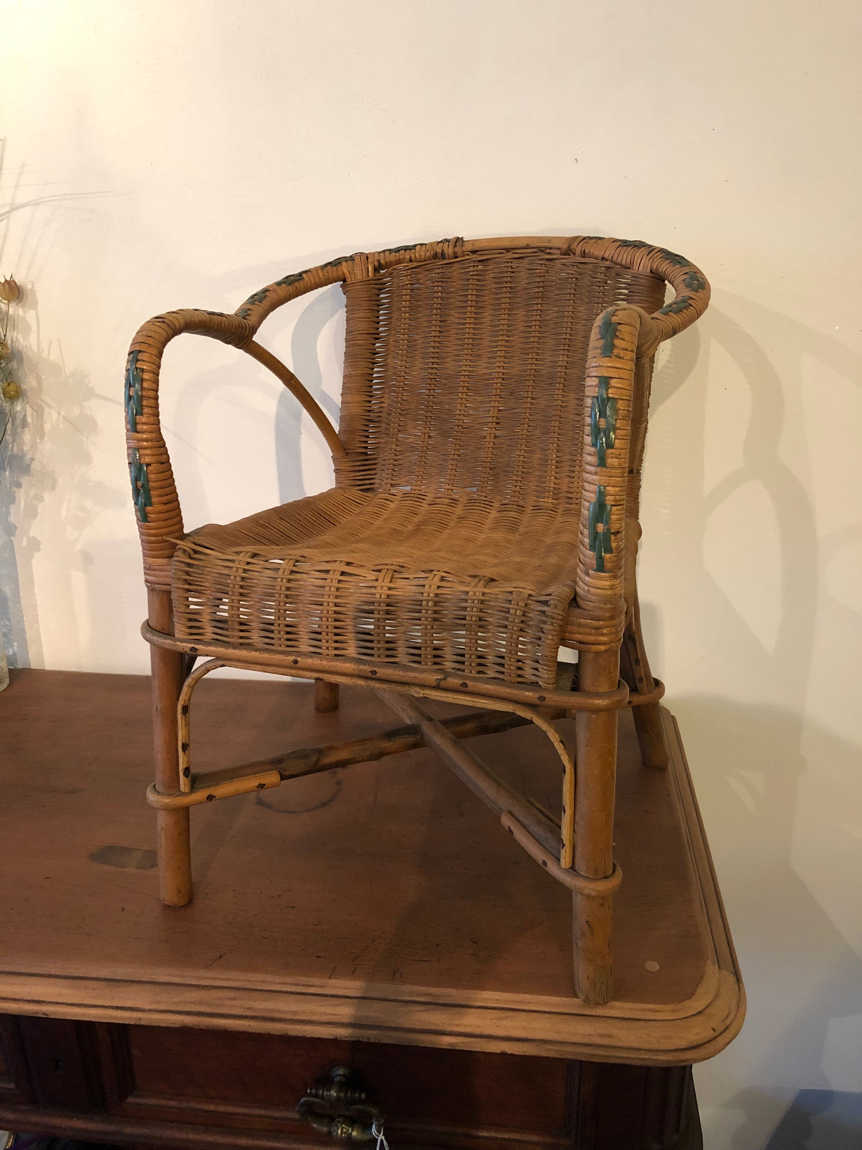 Bistro chair in vintage rattan
