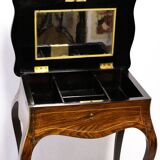 Napoleon III style floral marquetry work table / hairdresser's table.