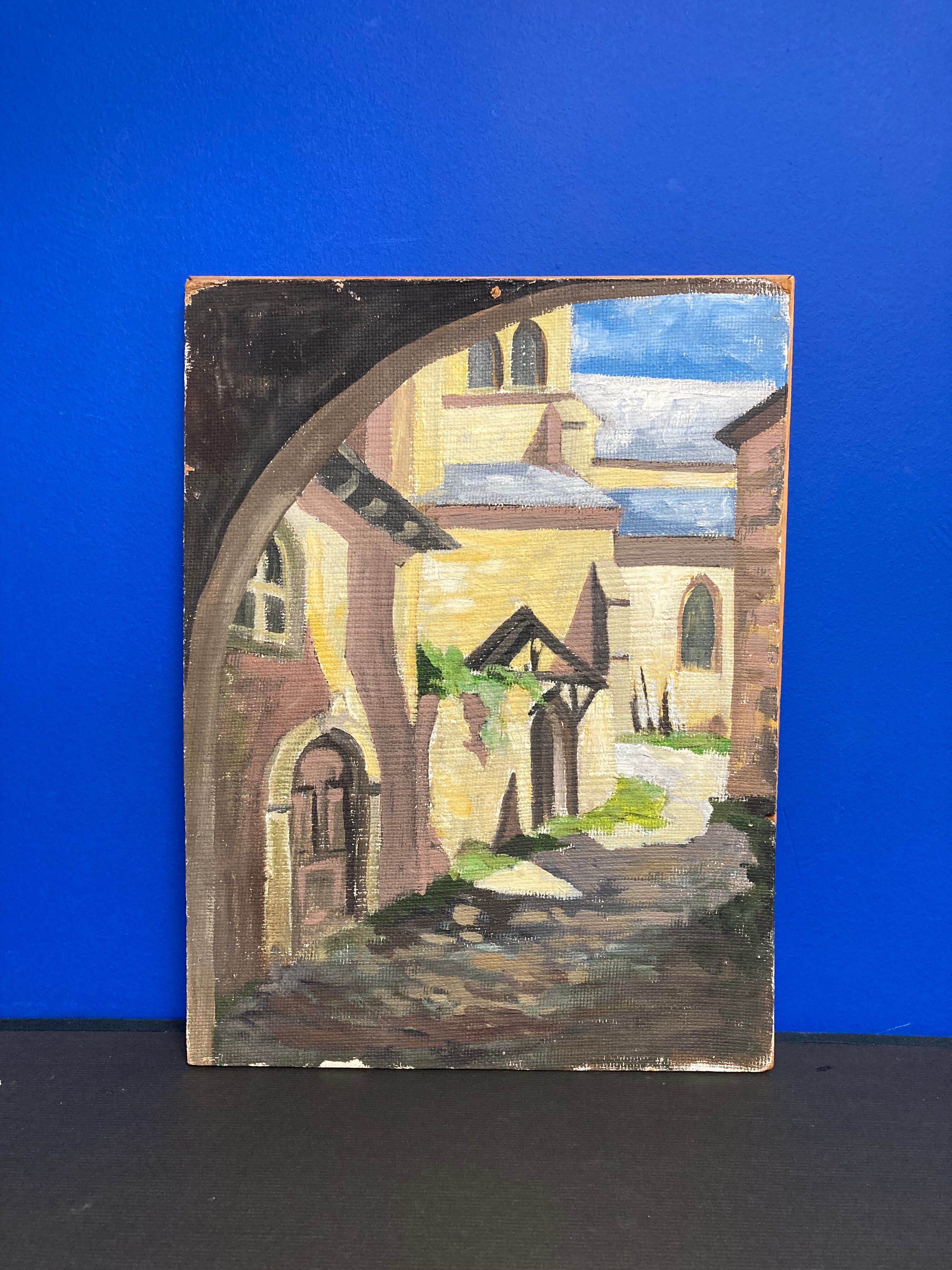 Oil on vintage panel