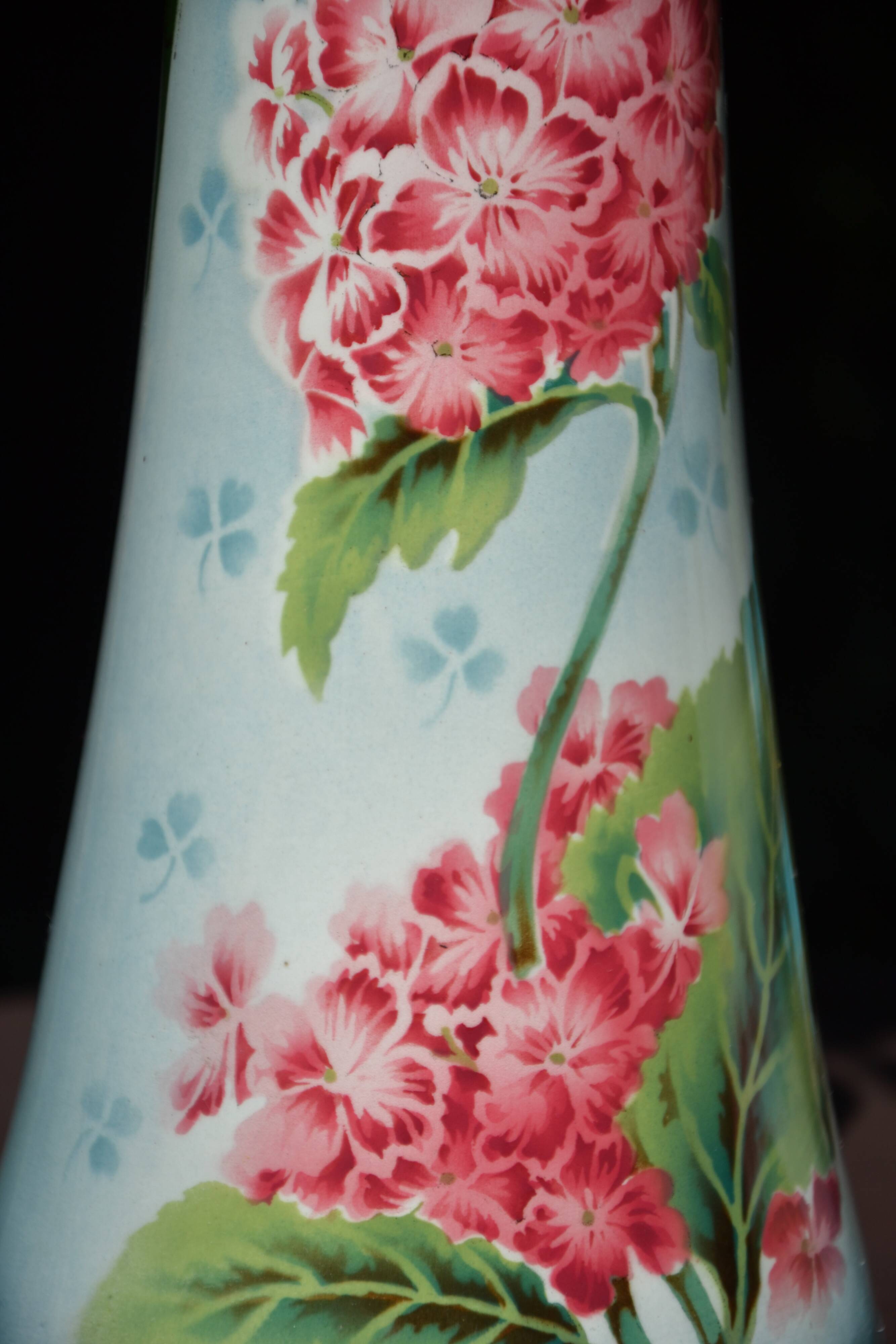 2 flowered vases St Amand early 20th century