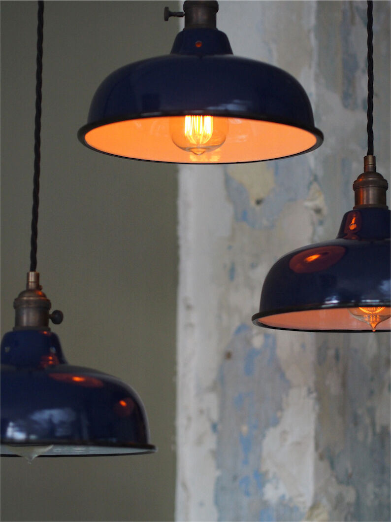 Day blind emailed midnight blue industrial lamp