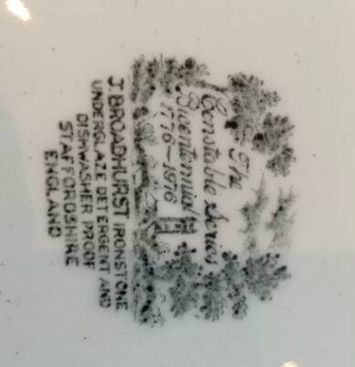 12 English Broadhurst Ironstone Bicentennial Dessert Plates 1776-1976