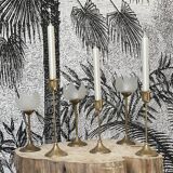 3 brass candle holders 1970