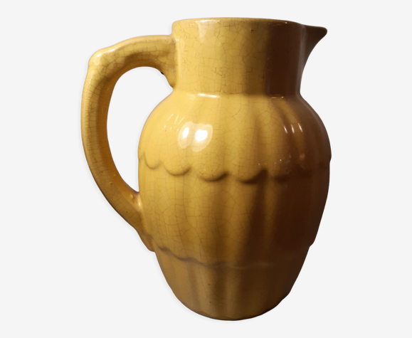 Pichet année 50 ceramique jaune
