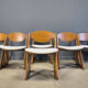 Vintage brutalist dining chairs, set of 6 - 1960s