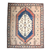 Tapis persan classique bleu et saumon 10x12, 300x370 cm