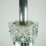 Vintage crystal glass and metal pendant light with 6 glass prisms from the 1960s, 2 available