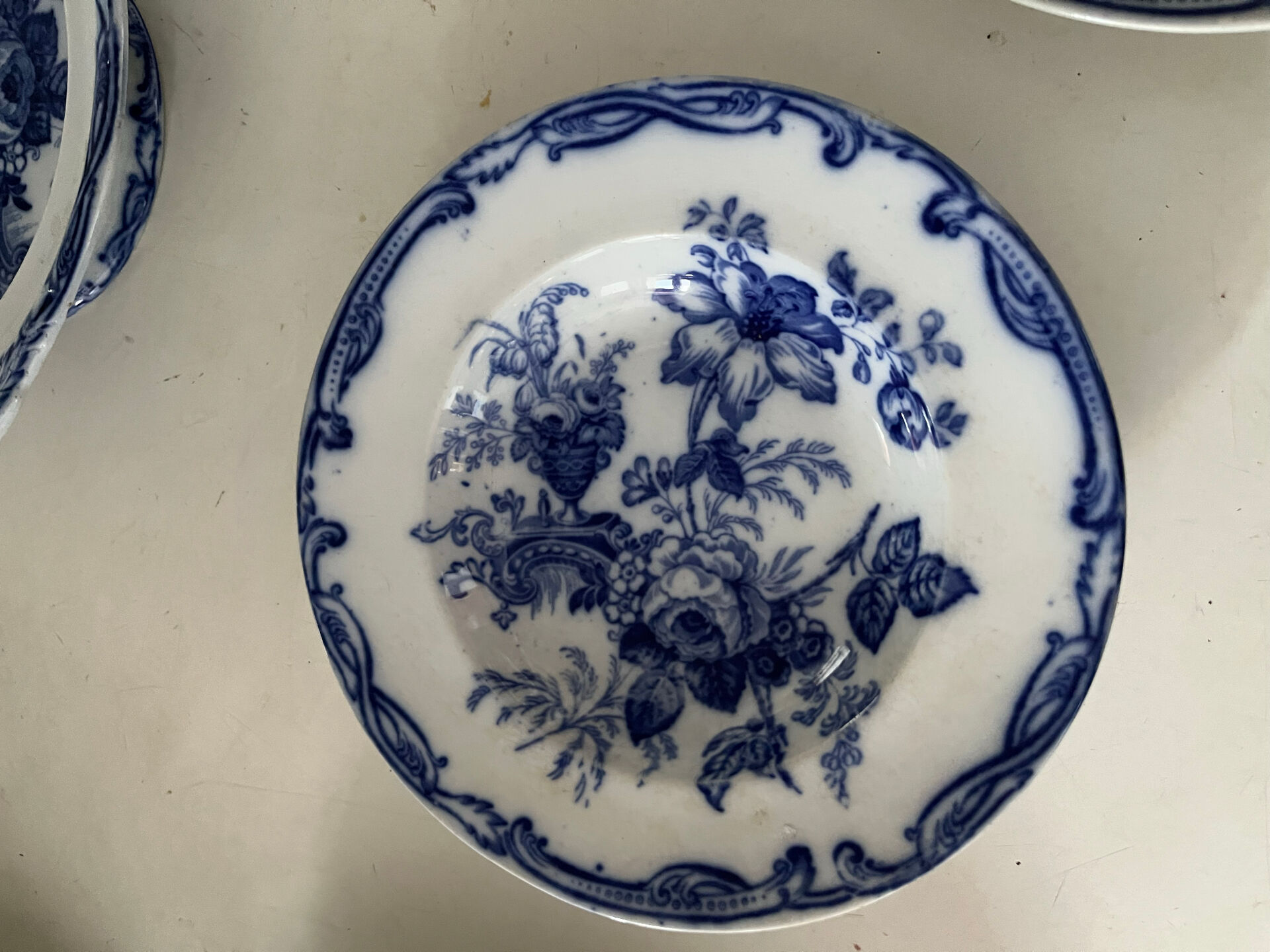 Set of plates and a handled dish Brownfield England