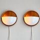 Wall lamps /wall sconce, pine wood / acryl marksljöd, sweden 1970s, pair