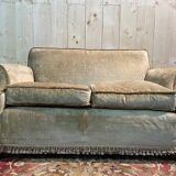 Living room sofa and pair of Napoleon III velvet armchairs