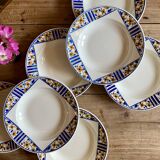 Lot of 10 old soup plates - Badonvillier Bornéo model