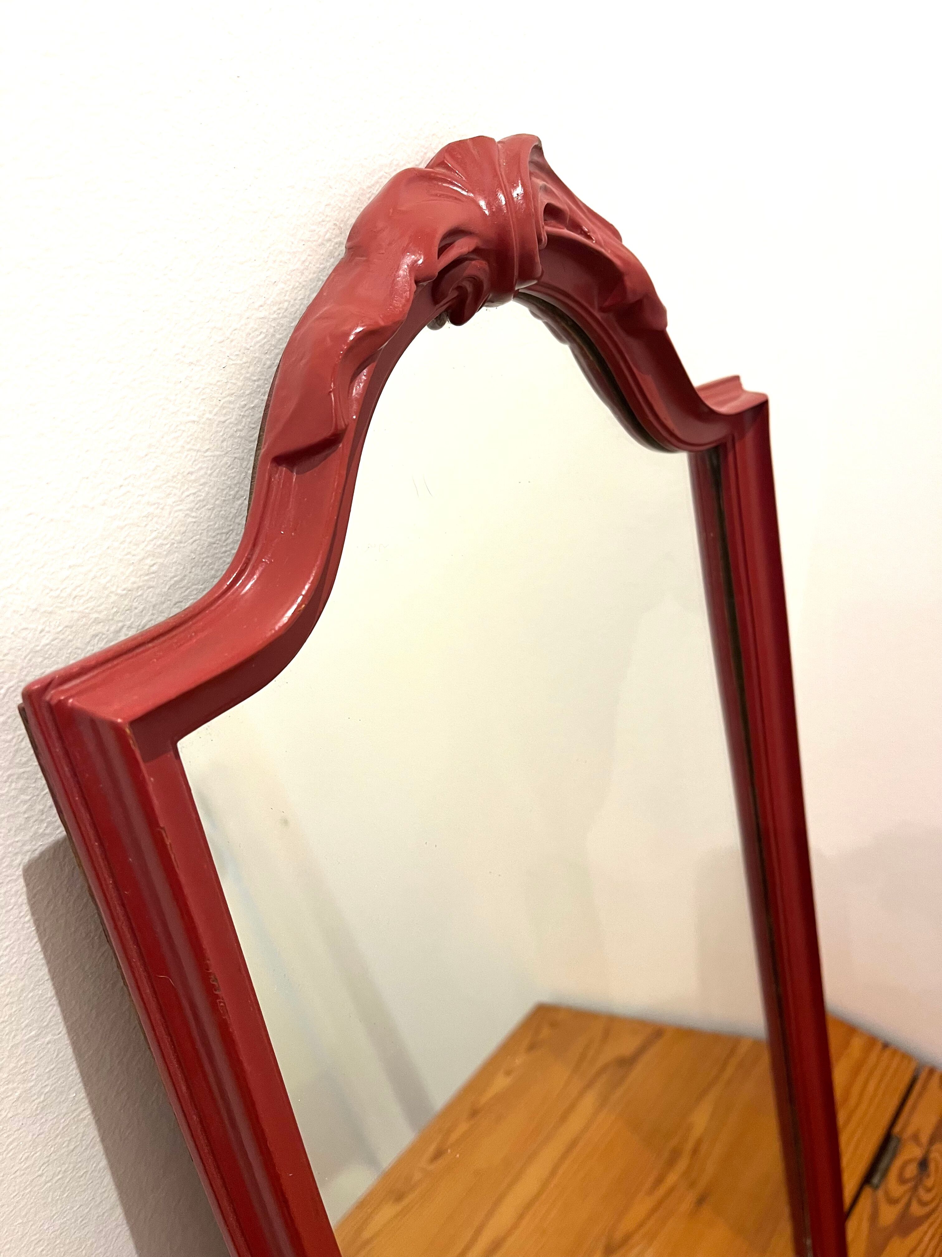 Red mirror, 32x64 cm