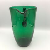 Vintage pichet in verre blown green emerald