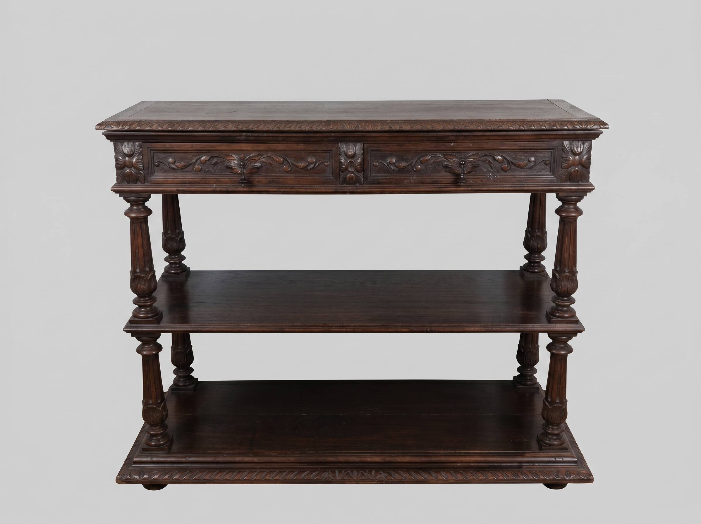 Console oak white marble