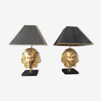 great pair of Pharaohs 1970 table lamps